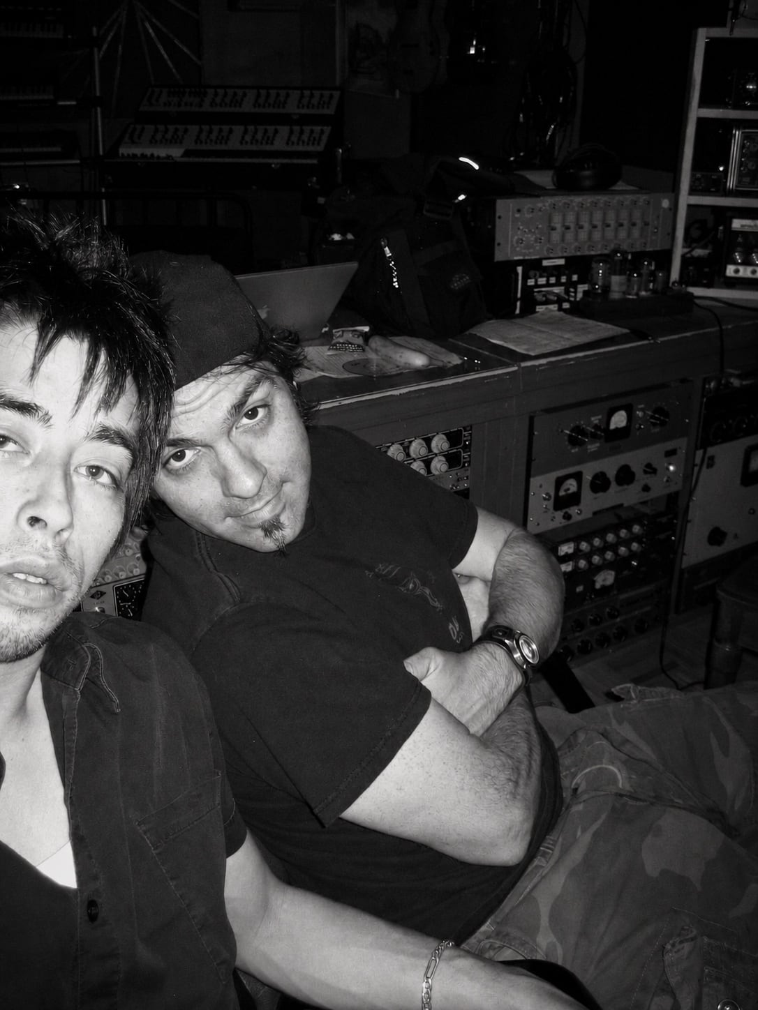 A selfie taken by Jackie Greene with Nathan Dale during the Giving Up the Ghost sessions in July 2006