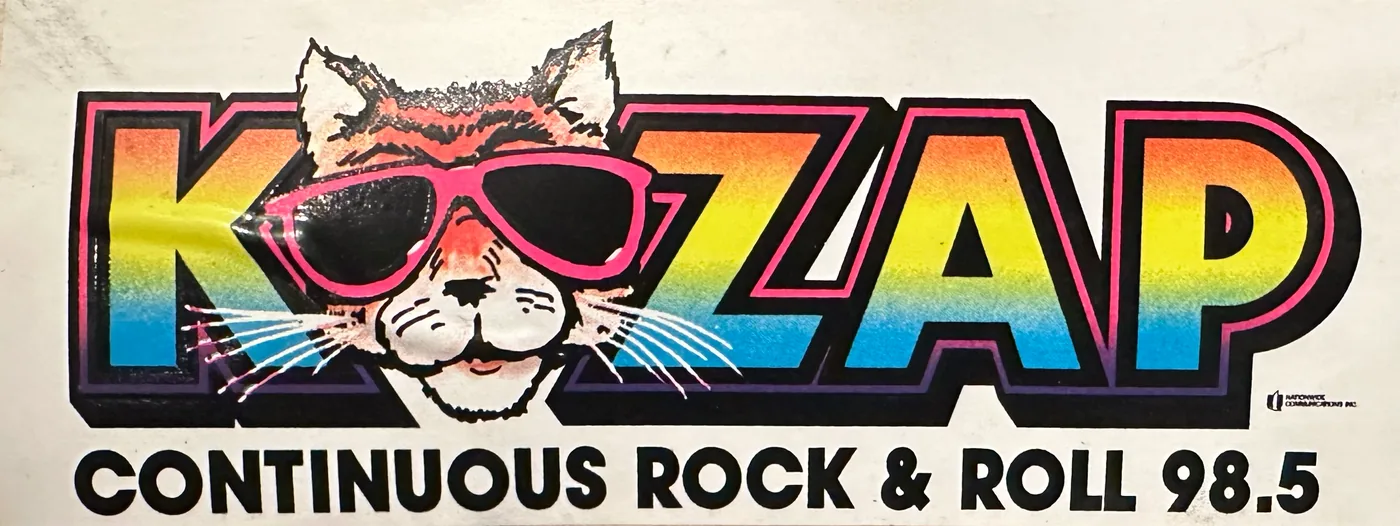 Vintage KZAP Continuous Rock and Roll 98.5 artwork